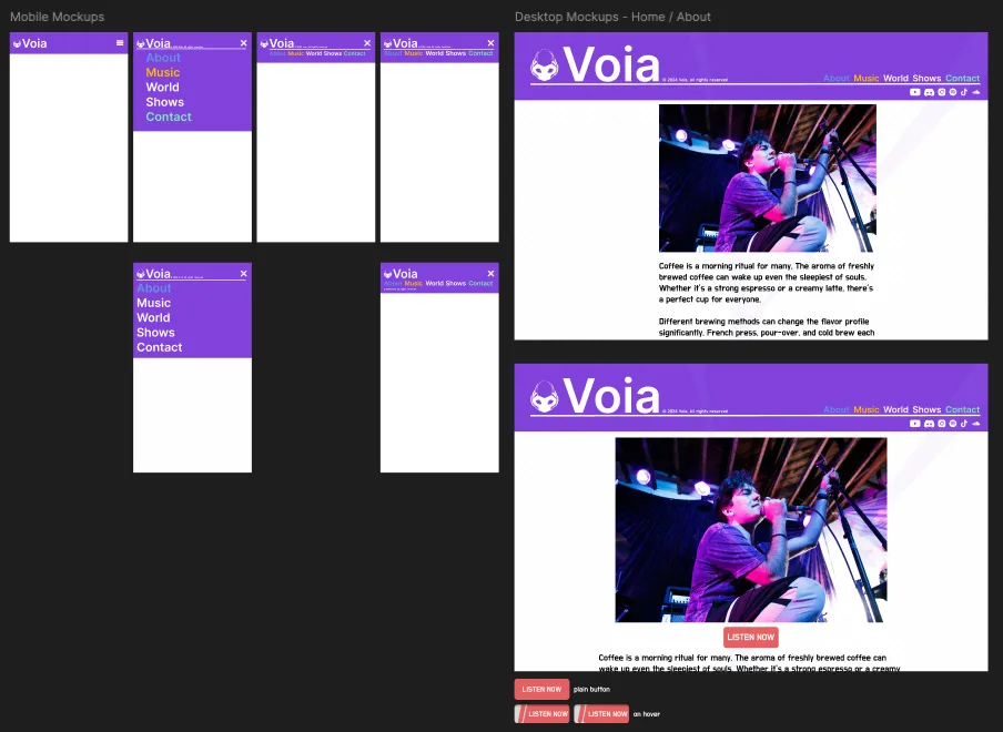 A small crop of the mockup for the layout