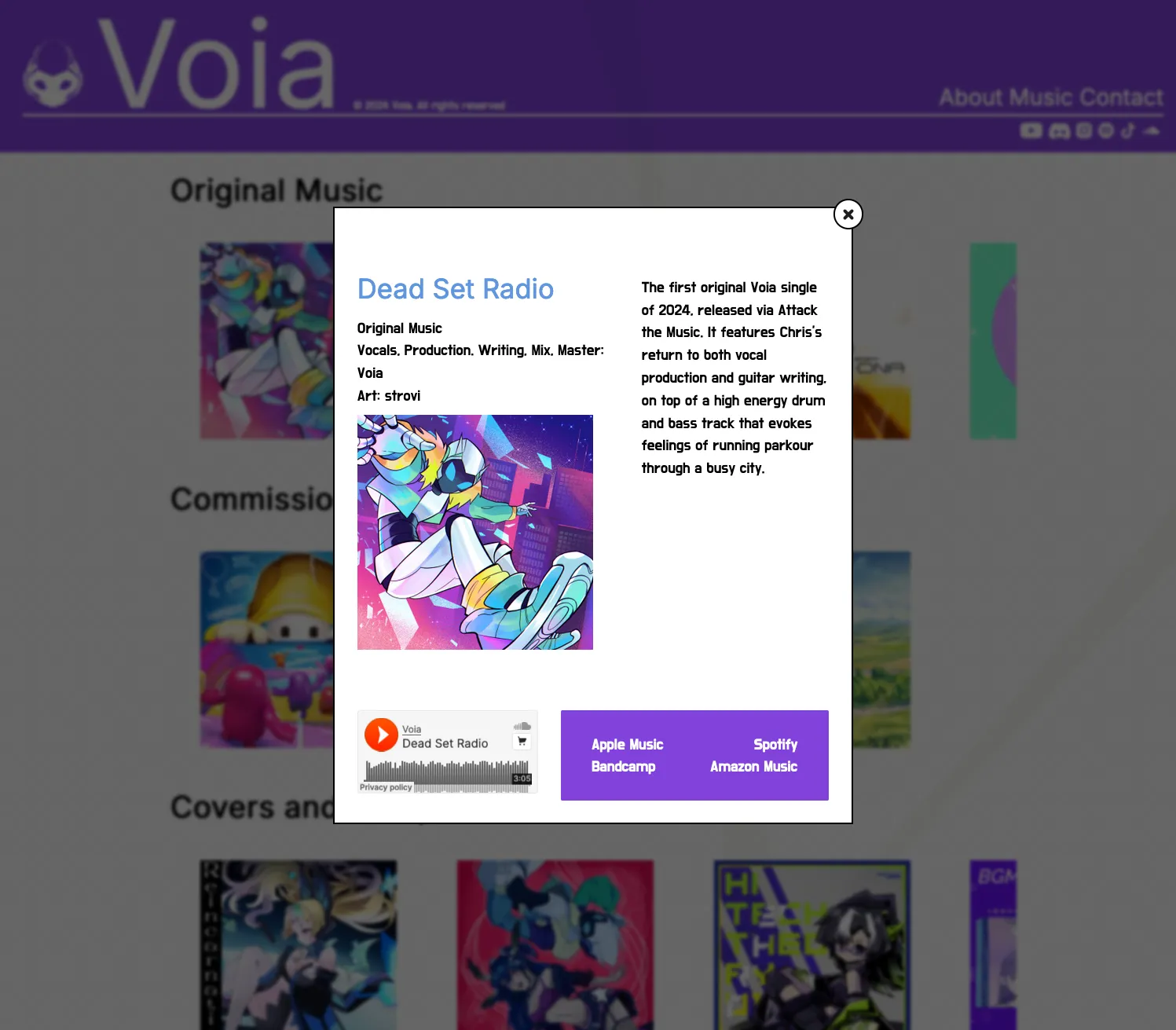 Music overview page w/ Modal