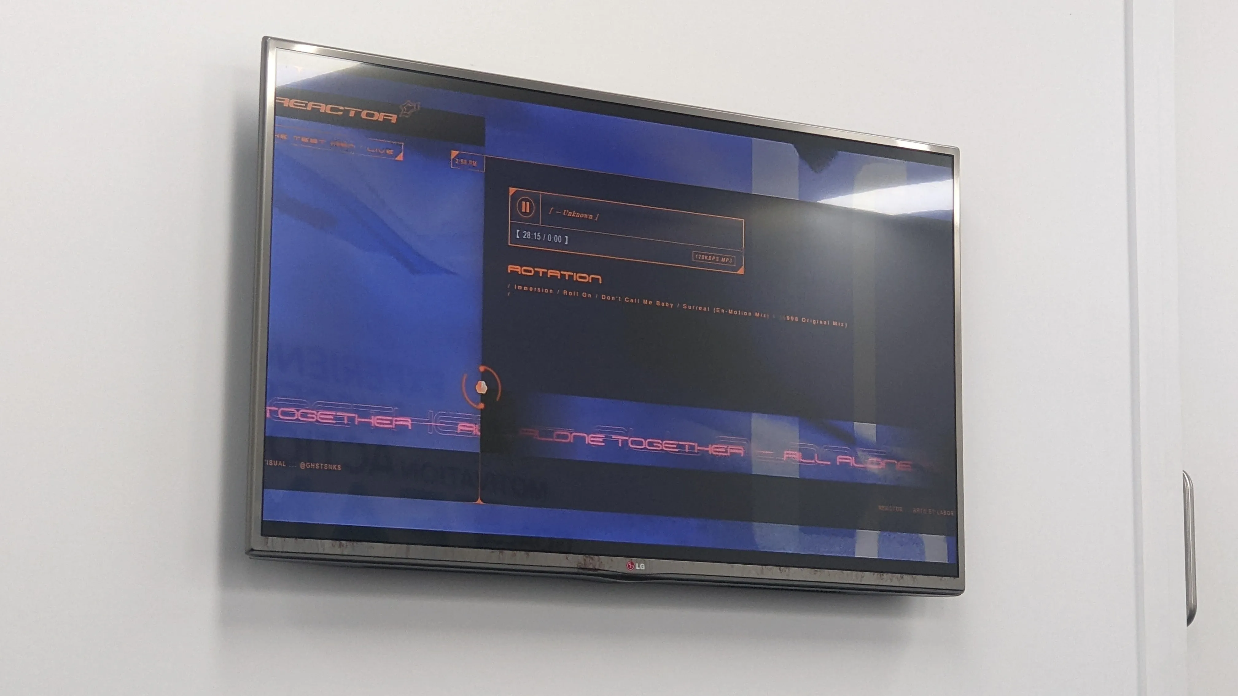 Reactor v1 on the big screen, photo by Ghst.Snacks