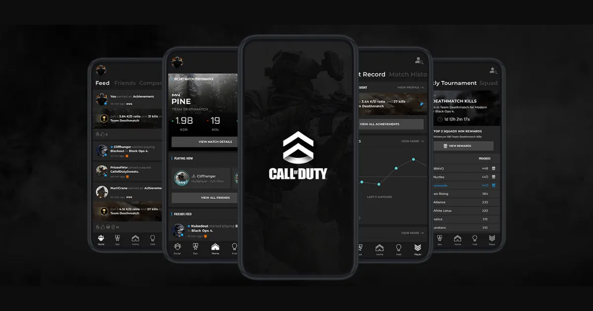 Call of Duty Companion App Screens - iOS, built using React Native